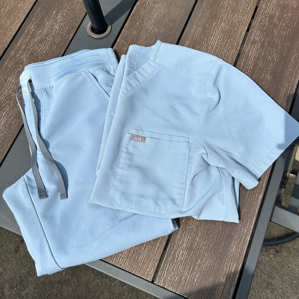 COPY - Dusty Blue Figs Scrub Set